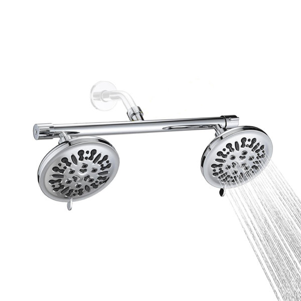 CERYPSA Double Shower Head with Builtin Valve, High Pressure 8 Setting